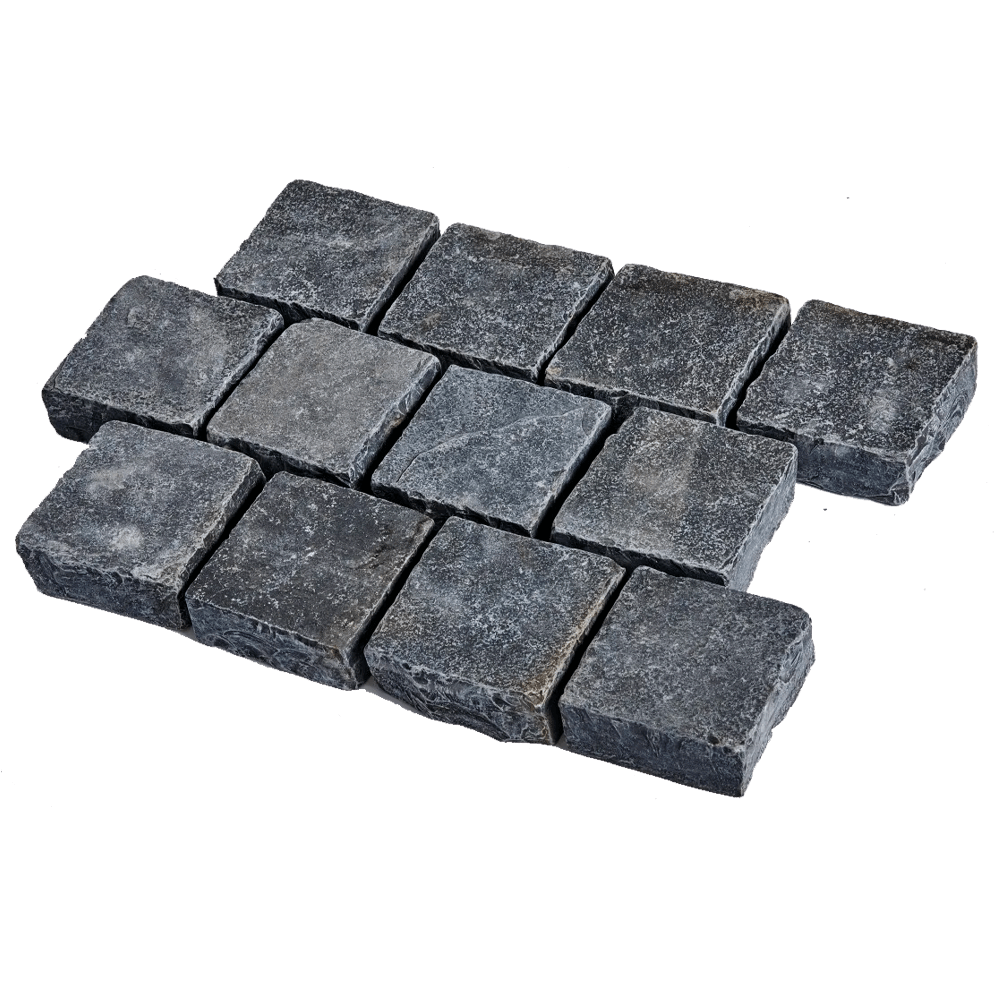 RKS Slate Belgian Black Limestone 100х100 мм. Прочная тротуарная плитка и плитка для пола из натурального известняка. Лучшая цена на плитку из камня известняк